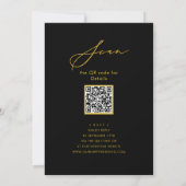 Eleganter Gold Script Gray Probe Dinner QR Code Einladung (Rückseite)