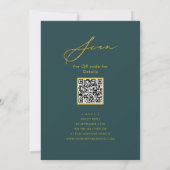 Eleganter Gold Script Green Probe Dinner QR Code Einladung (Rückseite)