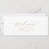 Eleganter Gold Script Hanging Seating Chart Header (Rückseite)