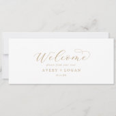 Eleganter Gold Script Hanging Seating Chart Header (Vorderseite)