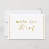 Eleganter Gold Script-Hochzeit/Empfang-UAWG RSVP Karte (Rückseite)