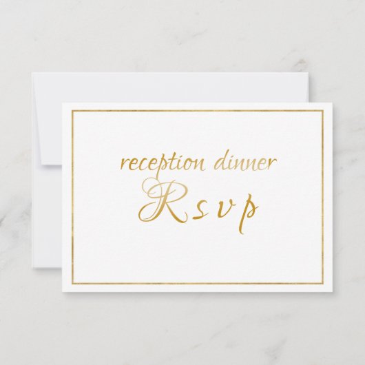 Eleganter Gold Script-Hochzeit/Empfang-UAWG RSVP Karte (Rückseite)