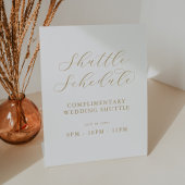 Eleganter Gold Script-Hochzeitsplan Sockelschild
