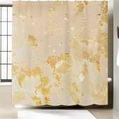 Eleganter Gold Sequin Duschvorhang