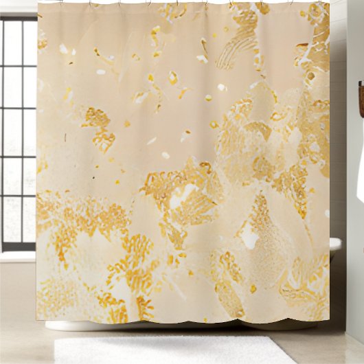 Eleganter Gold Sequin Duschvorhang