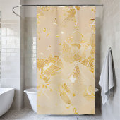 Eleganter Gold Sequin Duschvorhang