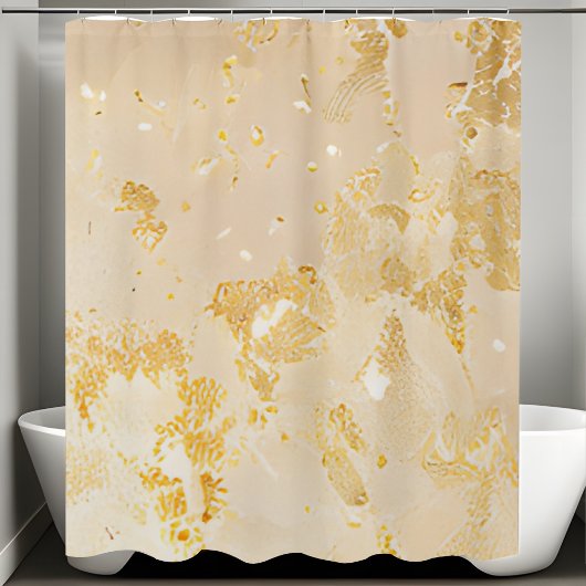 Eleganter Gold Sequin Duschvorhang