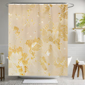 Eleganter Gold Sequin Duschvorhang
