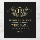 Eleganter Gold & Silber Rahmen mit Krone Weinetikett (Einzelnes Label)