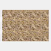 Eleganter Gold Silver Glitzer Abstrakt Foliage Geschenkpapier Set (Vorderseite 3)