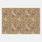 Eleganter Gold Silver Glitzer Abstrakt Foliage Geschenkpapier Set (Vorderseite 2)