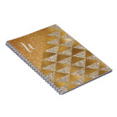 Eleganter Gold Silver Glitzer Monogram Glam Notizblock (Rechte Seite)