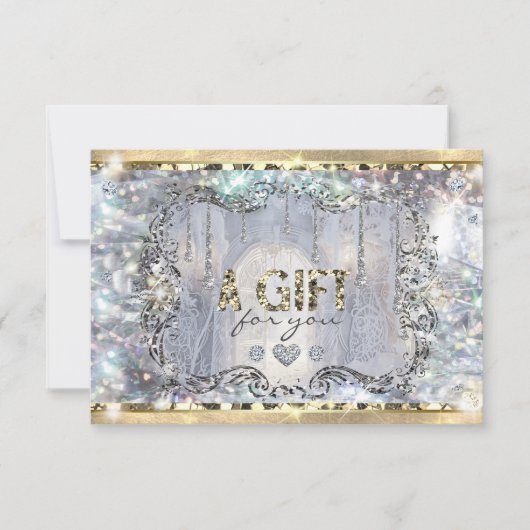 Eleganter Gold Silver Holograph Einmaliger Glitzer (Vorderseite)