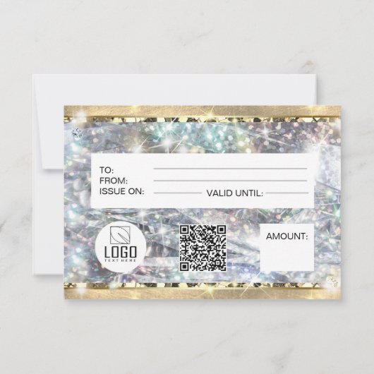 Eleganter Gold Silver Holograph Einmaliger Glitzer (Rückseite)