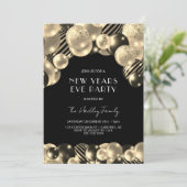 Eleganter Gold Silvester Einladung (Stehend Vorderseite)