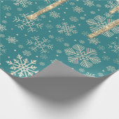 Eleganter Gold Snowflake Muster Dripping Glitzer Geschenkpapier (Ecke)