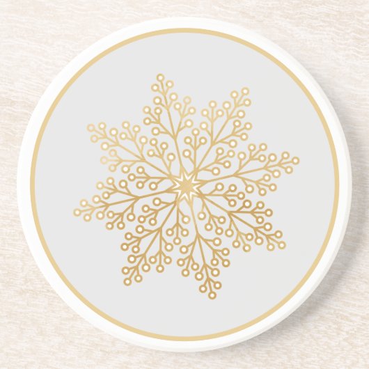 Eleganter Gold Snowflake Stone Untersetzer (Vorne)