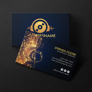 Eleganter Gold Songwriter Musikproduzent DJ-Logo Visitenkarte