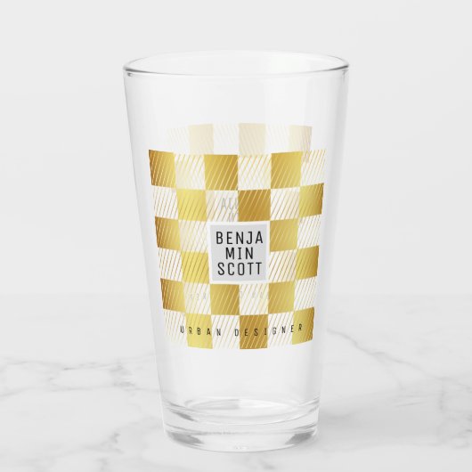 Eleganter Gold Square Glass Cup Glas (Rückseite)