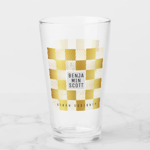 Eleganter Gold Square Glass Cup Glas