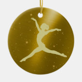 Eleganter Gold Starlight Dancer Keramik Ornament (Vorne)