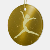 Eleganter Gold Starlight Dancer Keramik Ornament (Links)