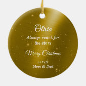 Eleganter Gold Starlight Dancer Keramik Ornament (Hinten)