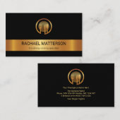 Eleganter Gold Stripe Cutlery Catering Küche Visitenkarte (Vorne/Hinten)