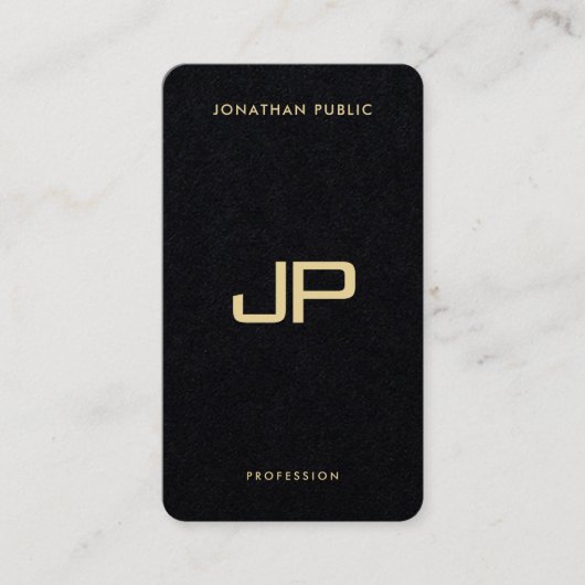 Eleganter Gold Text QR Code Luxury Premium Black Visitenkarte (Vorderseite)