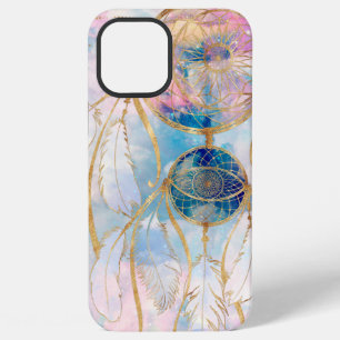 Eleganter Gold-Traumfänger mit Regenbogenwolken-Hi iPhone 12 Pro Max Hülle