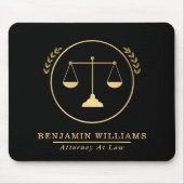 Eleganter Gold- und Black-Anwalt Mousepad (Vorne)