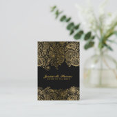 Eleganter Gold und Black Paisley 3 Hochzeitsplaner Visitenkarte (Stehend Vorderseite)