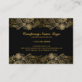 Eleganter Gold und Black Paisley 3 Hochzeitsplaner Visitenkarte (Rückseite)
