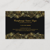 Eleganter Gold und Black Paisley 3 Hochzeitsplaner Visitenkarte (Rückseite)