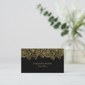 Eleganter Gold- und Black Paisley-Hochzeitsplaner Visitenkarte (Stehend Vorderseite)