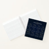 Eleganter Gold- und Blue-2024-Kalender | Notebook Notizblock (Innenseite)