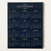 Eleganter Gold- und Blue-2024-Kalender | Planer (Rückseite)