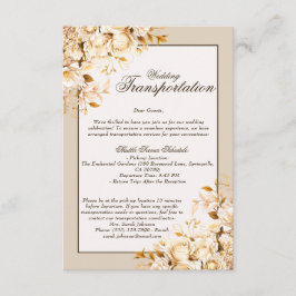 Eleganter Gold- und Elfenbeinblütenverkehr Begleitkarte
