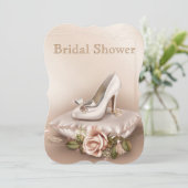 Eleganter Gold- und Elfenbeinheiratsinvit Einladung (Stehend Vorderseite)