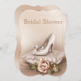 Eleganter Gold- und Elfenbeinheiratsinvit Einladung