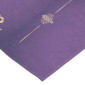 Eleganter Gold- und Lila Hochzeitstisch Kurzer Tischläufer (Ecke)