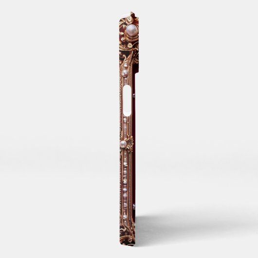 Eleganter Gold- und Perlbrief iPhone Hülle (Rechte Seite)