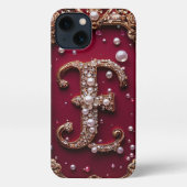 Eleganter Gold- und Perlbrief iPhone Hülle (Rückseite)