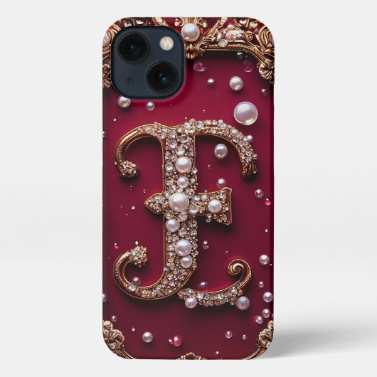 Eleganter Gold- und Perlbrief iPhone Hülle (Rückseite)