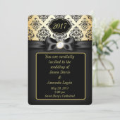 Eleganter Gold- und Schwarzbogen Einladung (Stehend Vorderseite)
