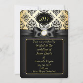 Eleganter Gold- und Schwarzbogen Einladung (Vorderseite)