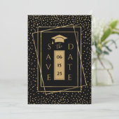 Eleganter Gold- und Schwarzer Abschluss Ankündigung (Stehend Vorderseite)