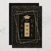 Eleganter Gold- und Schwarzer Abschluss Ankündigung (Vorne/Hinten)