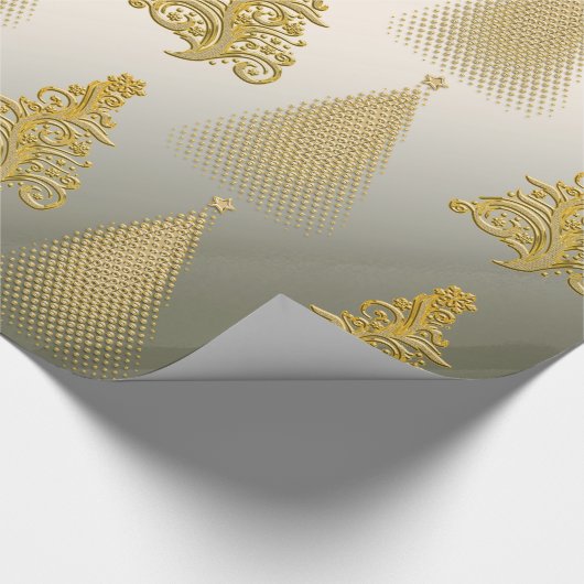 Eleganter Gold- und Silberbaum Geschenkpapier (Ecke)