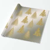 Eleganter Gold- und Silberbaum Geschenkpapier (Ungerollt)